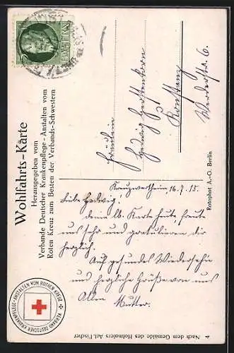 AK Kaiserin Auguste Victoria von Preussen mit Rotkreuz-Brosche