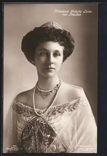 AK Victoria Louise Herzogin von Braunschweig mit Collier