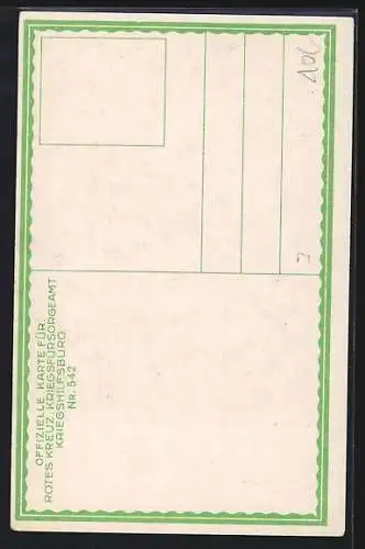 AK Nr.542: Porträt Kaiser Franz Josef I. von Österreich, Rotes Kreuz