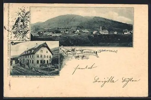 AK Bernau /Schwarzwald, Gasthaus Xaver Spiegelhalter, Reichspostamt und Panorama