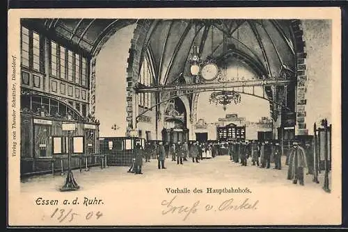 AK Essen a. d. Ruhr, Vorhalle des Hauptbahnhofs