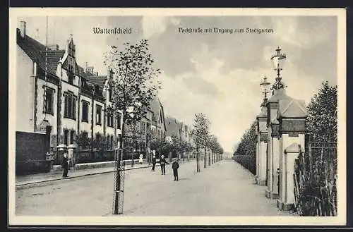 AK Wattenscheid, Parkstrasse mit Eingang zum Stadtgarten