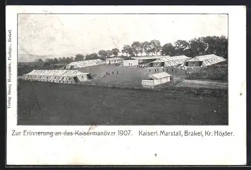 AK Brakel /Höxter, Erinnerung an das Kaisermanöver 1907, Kaiserl. Marstall