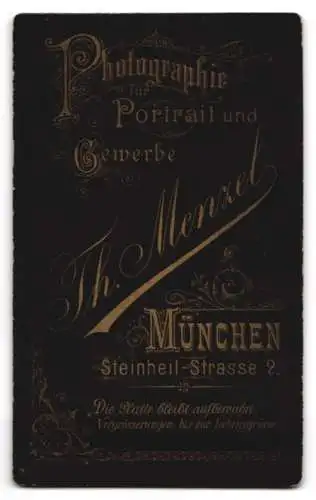Fotografie Th. Menzel, München, Steinheilstr. 2, Porträt eines Artilleristen in Uniform
