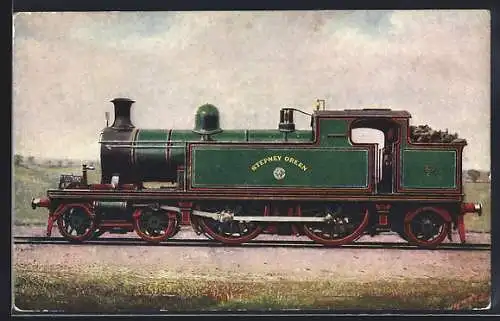 Künstler-AK Lokomotive, Stepney Green, englische Eisenbahn