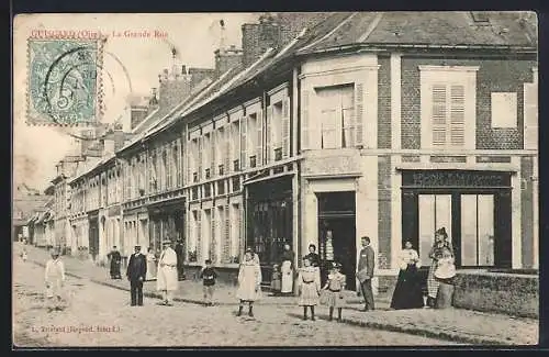 AK Guiscard, La Grande Rue, Blick in den Ort