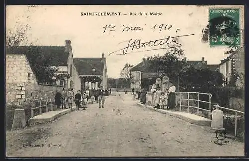 AK Saint-Clément, Rue de la Mairie, Ortspartie