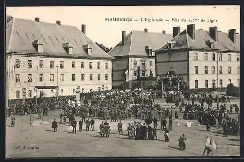 AK Maubeuge, L`Esplanade, Fete du 145me Ligne