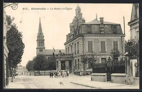 AK Alfortville, La Mairie et l'Eglise