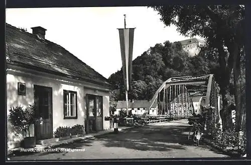 AK Mureck /Steiermark, Brücke an der Staatsgrenze