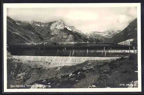 AK Spullersee /Vorarlberg, Staudamm mit Bergpanorama