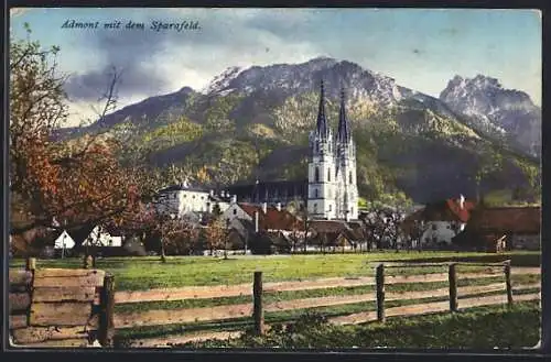 AK Admont, Sparafeld, Schloss vor Bergpanorama