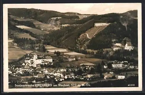 AK Kirchberg am Wechsel, Ortsansicht mit Umgebung