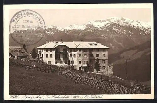 AK Krimml, Waltls Alpengasthof Zur Gerlosplatte aus der Vogelschau