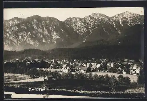 AK Goisern, Ortsansicht mit Bergpanorama