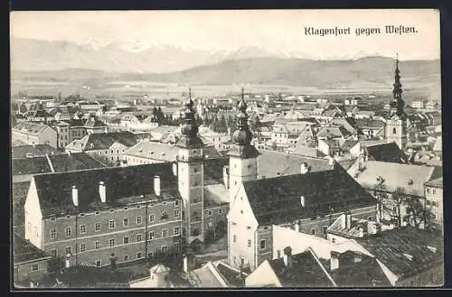 AK Klagenfurt, Panorama gegen Westen