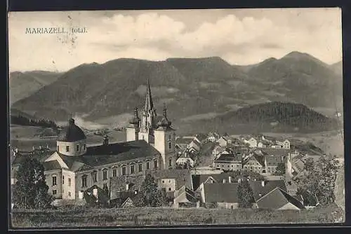 AK Mariazell, Totalansicht mit Kirche