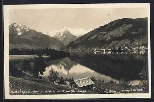 AK Zell am See, Panorama mit dem Kitzsteinhorn