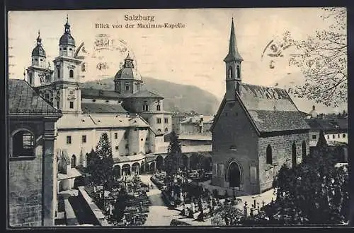 AK Salzburg, Blick von der Maximus-Kapelle