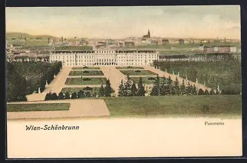 AK Wien-Schönbrunn, Panorama mit Schloss