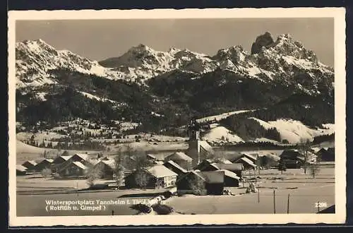 AK Tannheim i. Tirol, Teilansicht mit Rotflüh und Gimpel