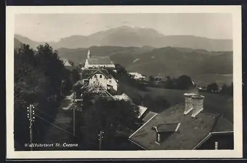 AK St. Corona, Strassenpartie mit Bergen