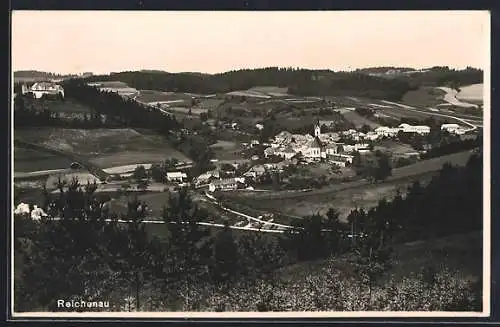 AK Reichenau, Teilansicht mit Kirche