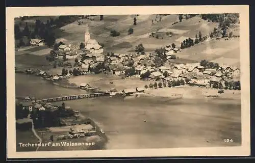 AK Techendorf am Weissensee, Teilansicht mit Kirche