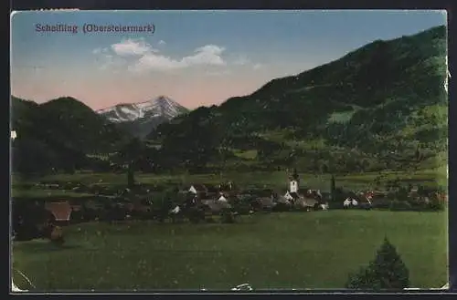 AK Scheifling /Obersteiermark, Teilansicht mit Bergen