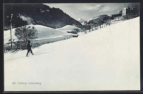 AK Kitzbühel /Tirol, Schloss Lebenberg im Schnee