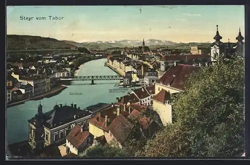 AK Steyr, Teilansicht mit Ennsfluss vom Tabor aus gesehen