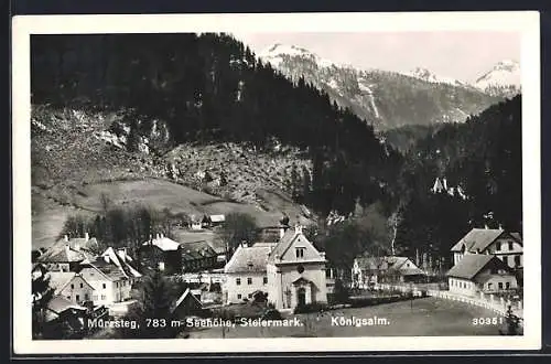 AK Mürzsteg /Steiermark, Kirche auf der Königsalm mit Bergen