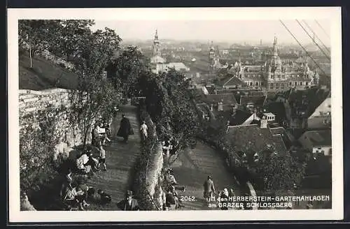 AK Graz, In den Herberstein-Gartenanlagen am Grazer Schlossberg