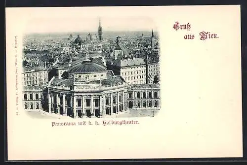 AK Wien, Panorama mit k. k. Hofburgtheater