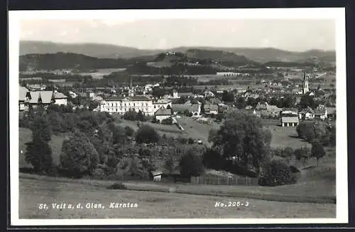 AK St. Veit a. d. Glan, Ortsansicht aus der Vogelschau