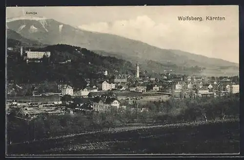 AK Wolfsberg /Kärnten, Ortsansicht mit Blick zur Koralpe