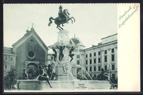 AK Innsbruck, Blick auf den Leopoldsbrunnen