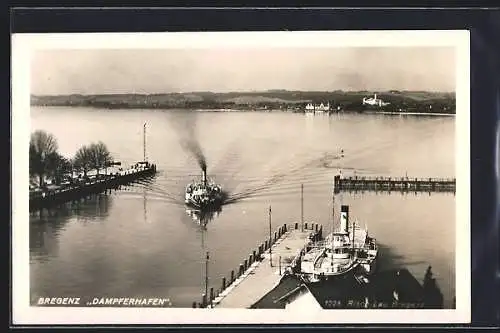 AK Bregenz, Einfahrt am Dampferhafen