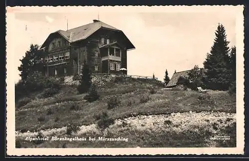 AK Mürzzuschlag, Blick auf das Alpen-Hotel Bärenkogelhaus