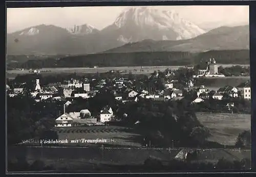 AK Vöcklabruck, Panorama mit Traunstein