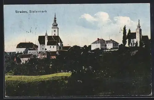 AK Straden /Steiermark, Teilansicht mit Blick zur Kirche