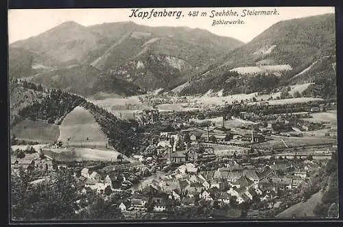 AK Kapfenberg /Steiermark, Ortsansicht mit Böhlerwerken