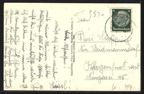 AK Bleiberg, Ortsansicht mit Dobratsch
