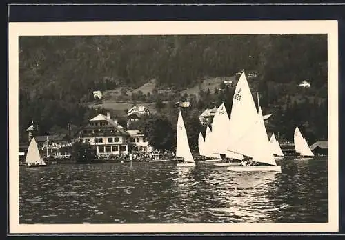 AK Annenheim am Ossiachersee, Segelboote auf dem See