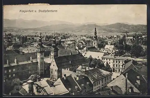 AK Klagenfurt, Teilansicht vom Stadtpfarrturm