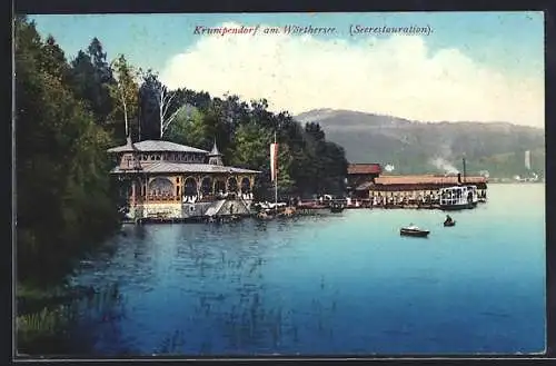 AK Krumpendorf am Wörthersee, Blick auf die Seerestauration