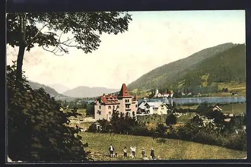 AK St. Urban am Ossiachersee, Ansicht vom Wald aus