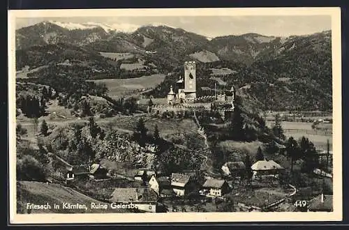 AK Friesach in Kärnten, Blick auf die Ruine Geiersberg