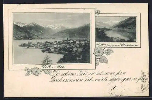 AK Zell am See, Ansicht gegen das Kitzsteinhorn