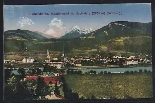 AK Bischofshofen /Salzburg, Mandelwand mit Hochkönig